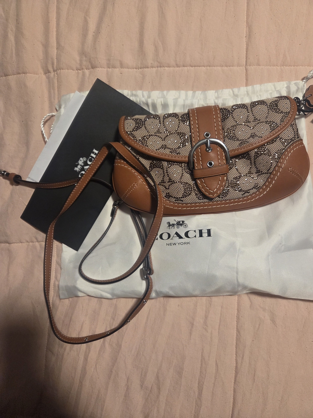 Coach Tan Signature Canvas Clutch - Picture 6 of 6
